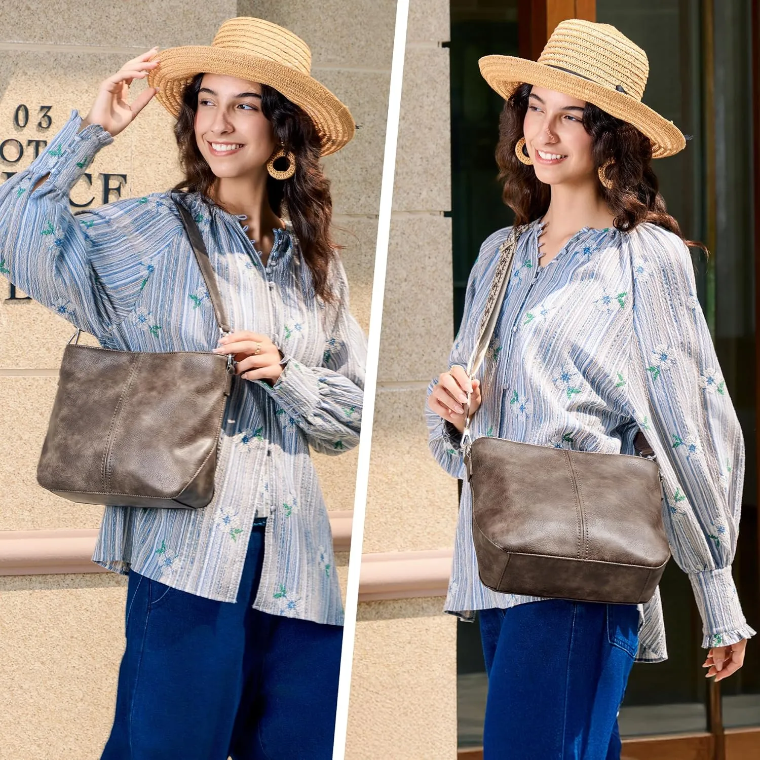VONAL Hobo Crossbody Bags for Women, Vegan Leather Purses Shoulder Handbags for women PU leather Tote Bags Everyday Purse