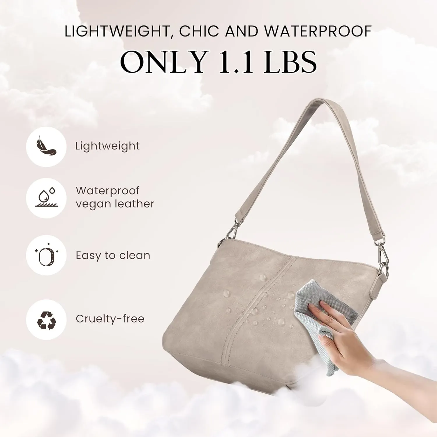 VONAL Hobo Crossbody Bags for Women, Vegan Leather Purses Shoulder Handbags for women PU leather Tote Bags Everyday Purse