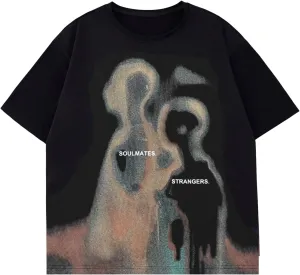 WDIRARA Men's Oversized Graphic T Shirt Crewneck Short Sleeve Vintage Streetwear Tee Tops