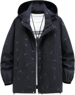 Windbreaker Jackets Men Plus Size Jacket Casual Print Jacket Coats Male