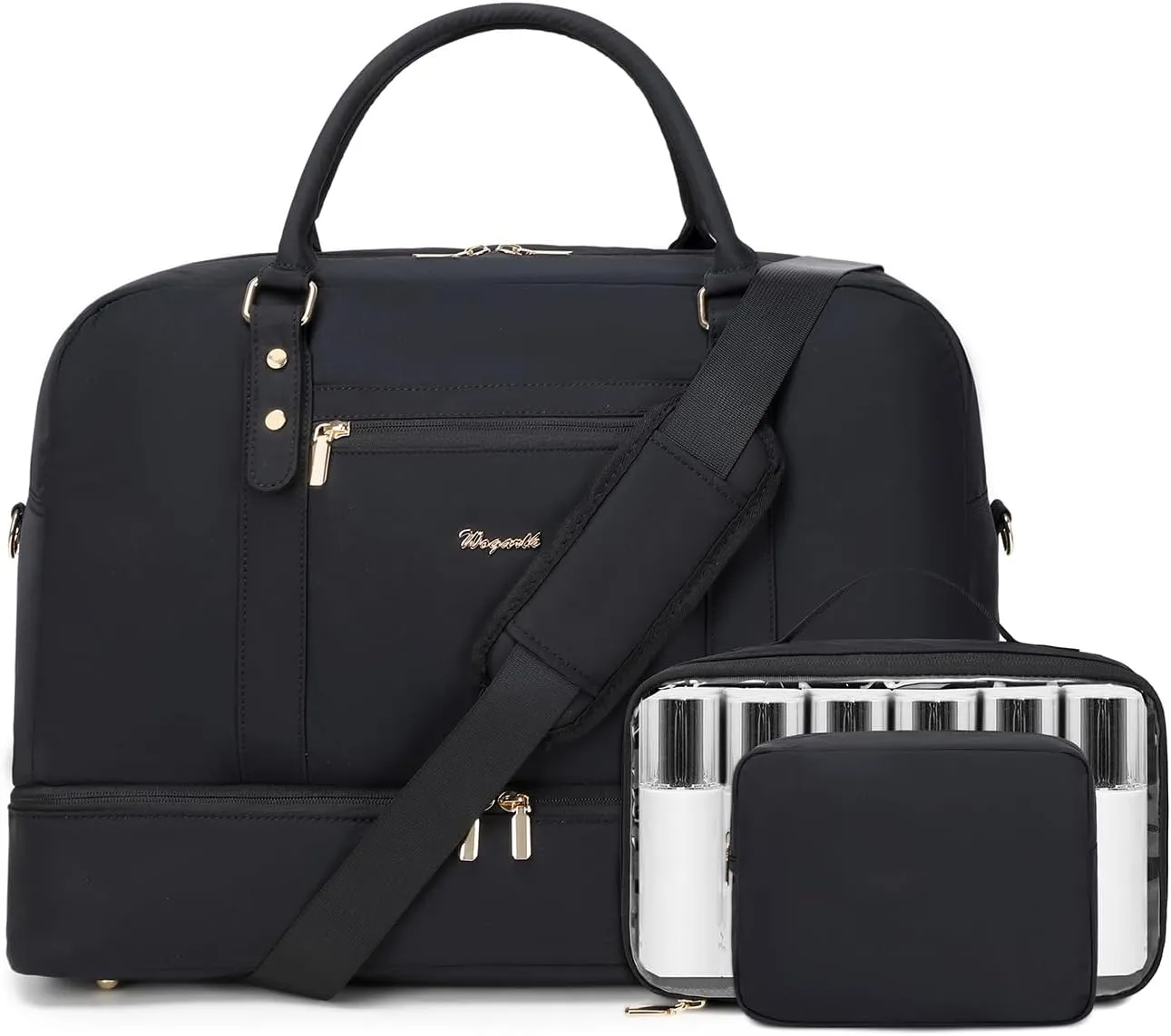 Wogarl Weekender Bags for Women Large Overnight Bag Weekend Travel Duffel Bag Carry on Shoulder with Shoe Compartment Toiletry Bag for Travel Business Gym