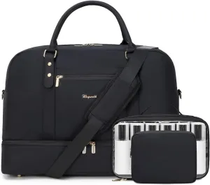Wogarl Weekender Bags for Women Large Overnight Bag Weekend Travel Duffel Bag Carry on Shoulder with Shoe Compartment Toiletry Bag for Travel Business Gym