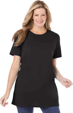 Woman Within Women's Plus Size Perfect Crewneck Tunic