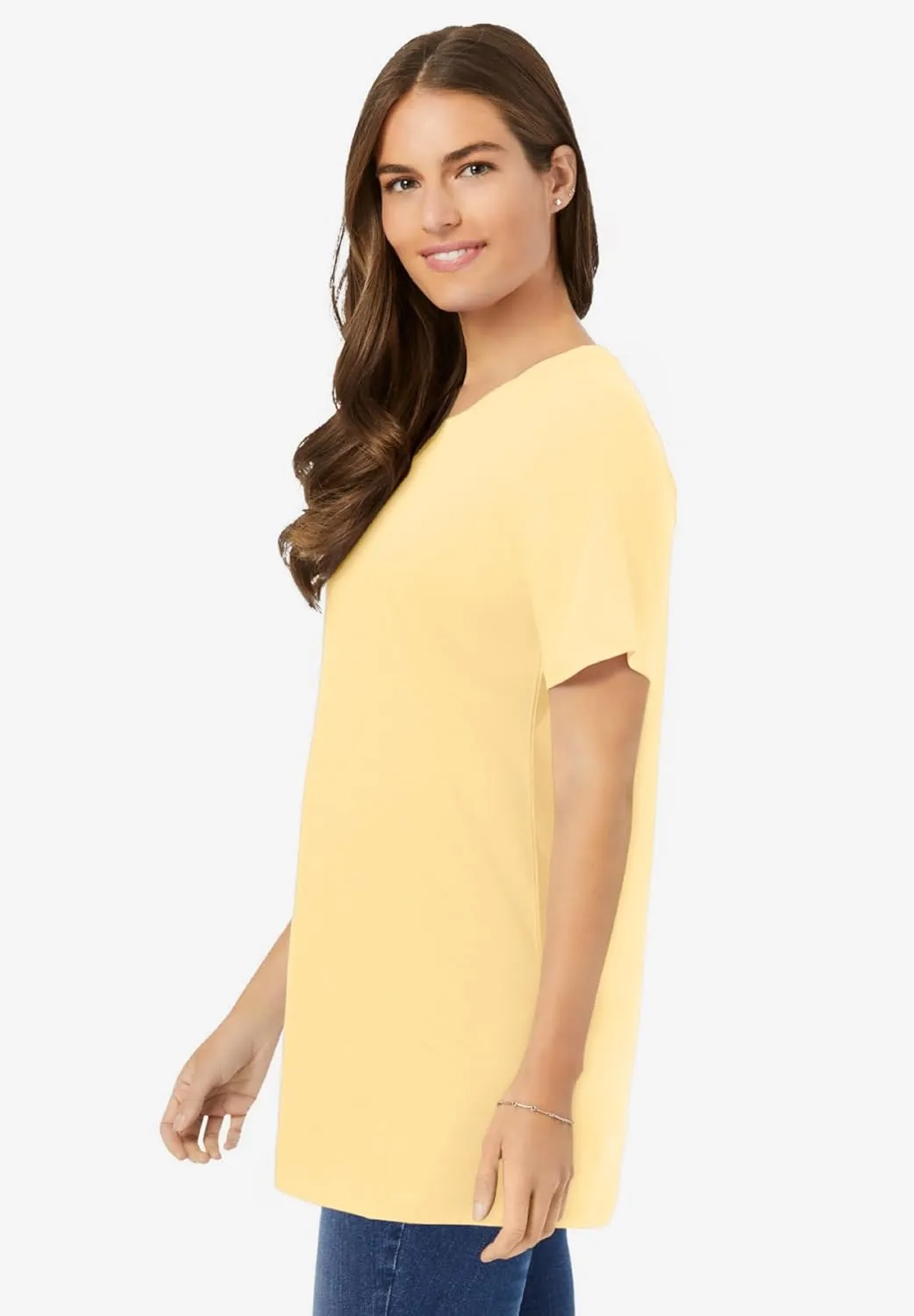 Woman Within Women's Plus Size Perfect Crewneck Tunic