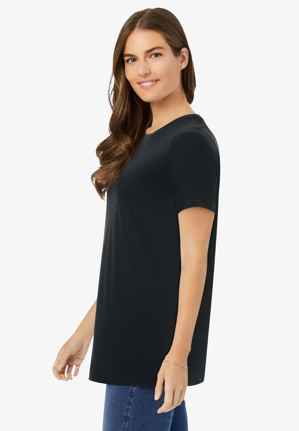Woman Within Women's Plus Size Perfect Crewneck Tunic