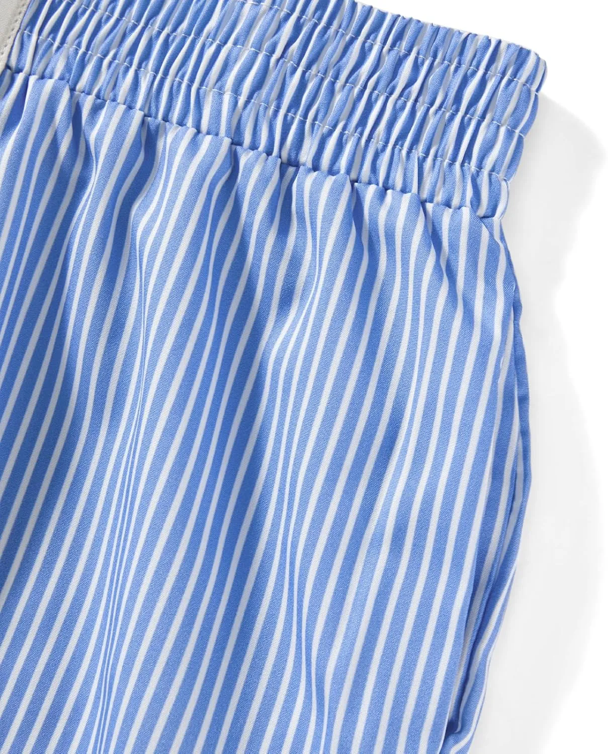 Women Boxer Shorts Striped Elastic Button Pajama Shorts Y2k Mid Waist Lounge Shorts Summer Beach Sleepwear