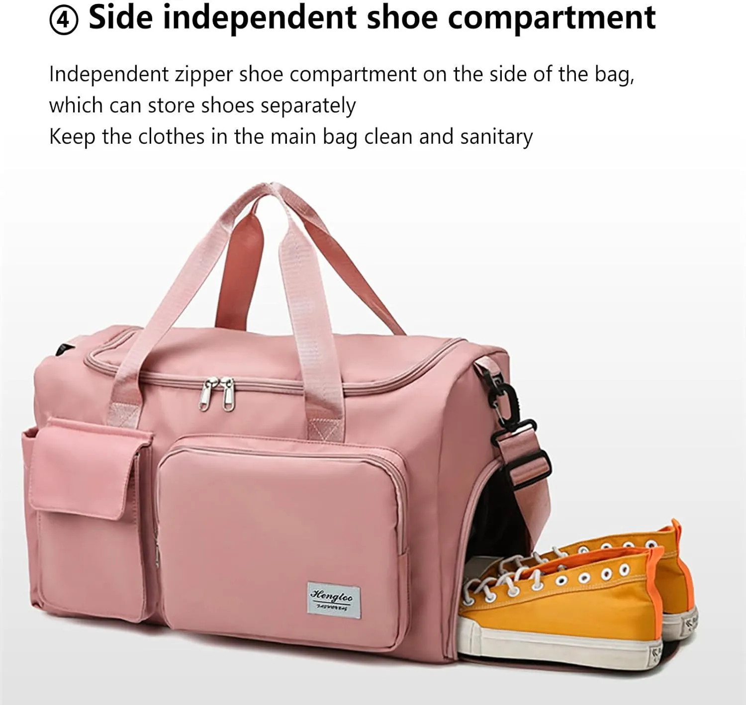 Women Gym Bag with Shoes Compartment,28L Waterproof Duffel Bag,Large Duffle Bag for Sports Travel Yoga Workout