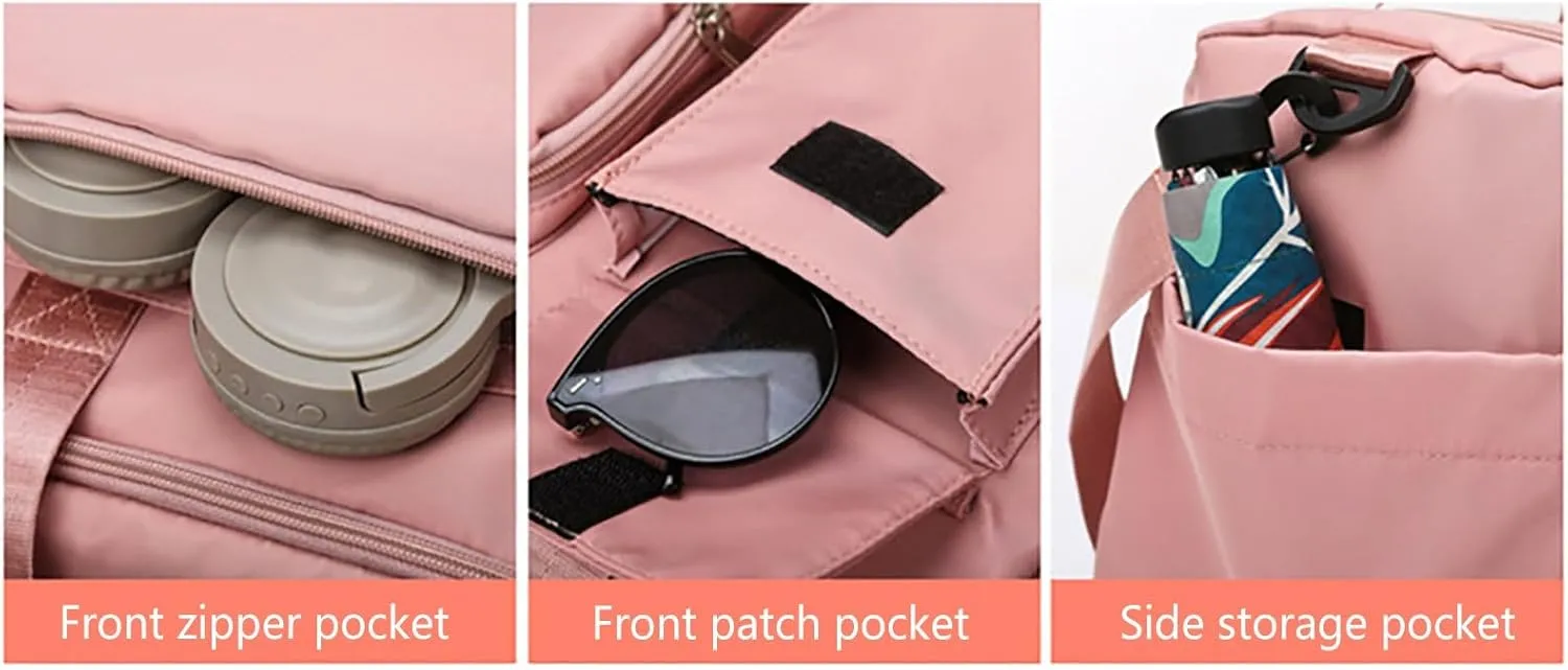 Women Gym Bag with Shoes Compartment,28L Waterproof Duffel Bag,Large Duffle Bag for Sports Travel Yoga Workout