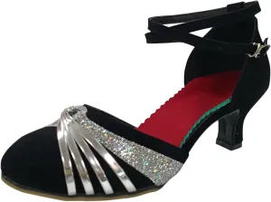 Women Rhinestone Ballroom Dance Shoes Latin Performance Dance Shoes Rubber Sandals Women