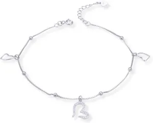 Women Silver Anklet,Anklets Hollow Heart Anklets 9.64 inches Sterling Silver Anklets Women