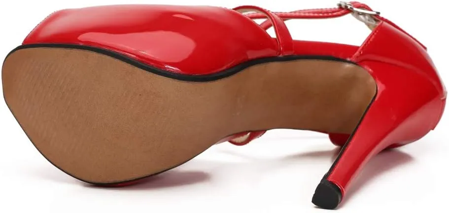 Women's Ankle Cross Strap Sandals Platform Stiletto Dress Zip