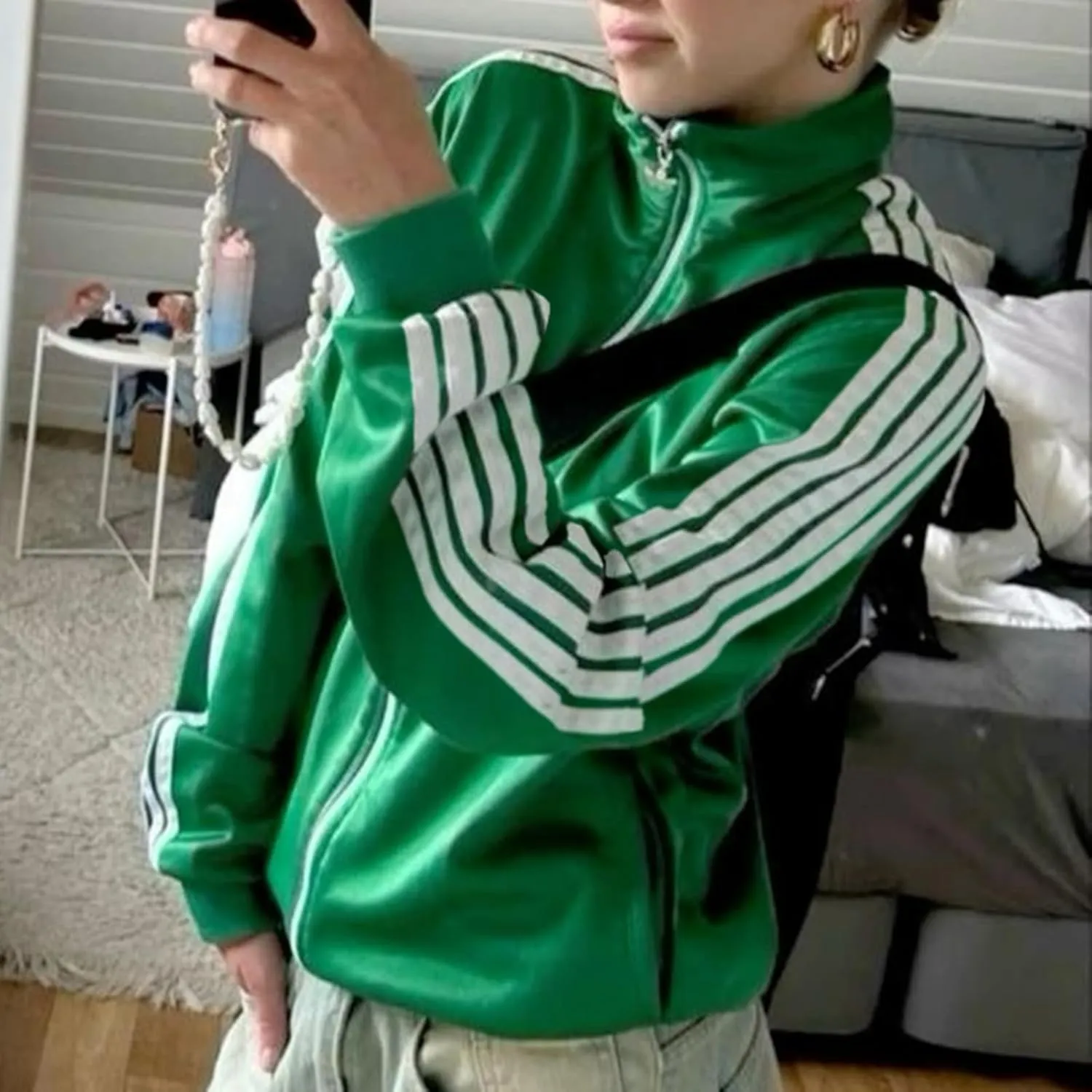 Women's Bomber Jackets Zip-Up Windbreakers Cropped Jackets Varsity Sportswear Casual Clothing 90s Streetwear