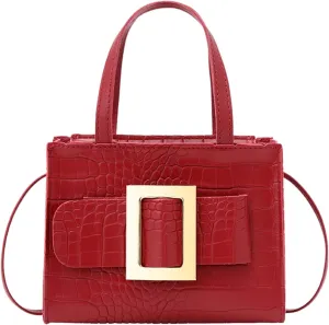 Women's Canvas Tote Bags with Zipper Crossbody Purses and Handbags Lightweight Pocketbook Summer Mini Gym Bag(Red)