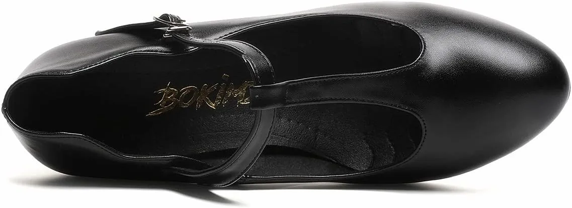 Women's Character Shoes Non-Slip Latin Salsa Ballroom Dance Heels T-Strap Wedding Pumps