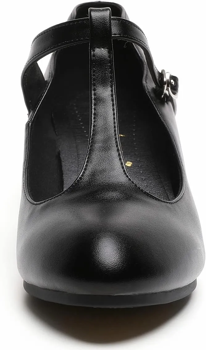 Women's Character Shoes Non-Slip Latin Salsa Ballroom Dance Heels T-Strap Wedding Pumps