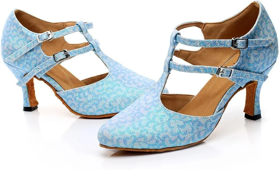 Women's Closed Toe Suede Sole Ballroom Pumps Dance Shoes with 2.7" Heel
