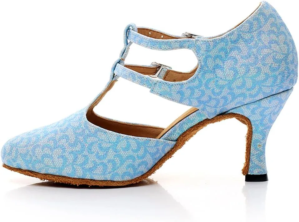 Women's Closed Toe Suede Sole Ballroom Pumps Dance Shoes with 2.7" Heel