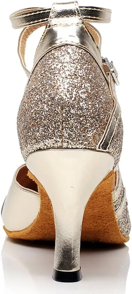 Women's Closed Toe Suede Sole Ballroom Pumps Dance Shoes with 2.7" Heel