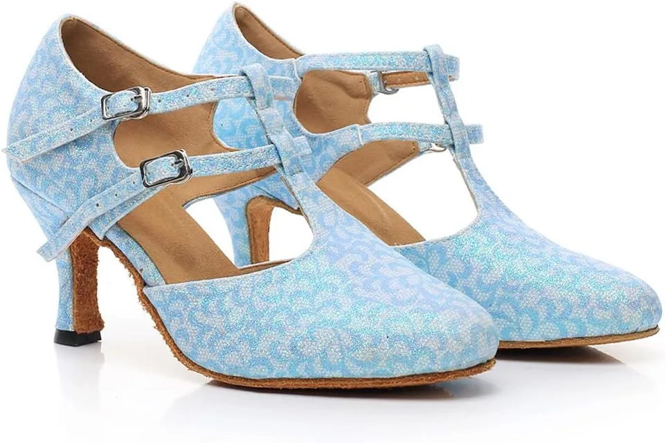 Women's Closed Toe Suede Sole Ballroom Pumps Dance Shoes with 2.7" Heel