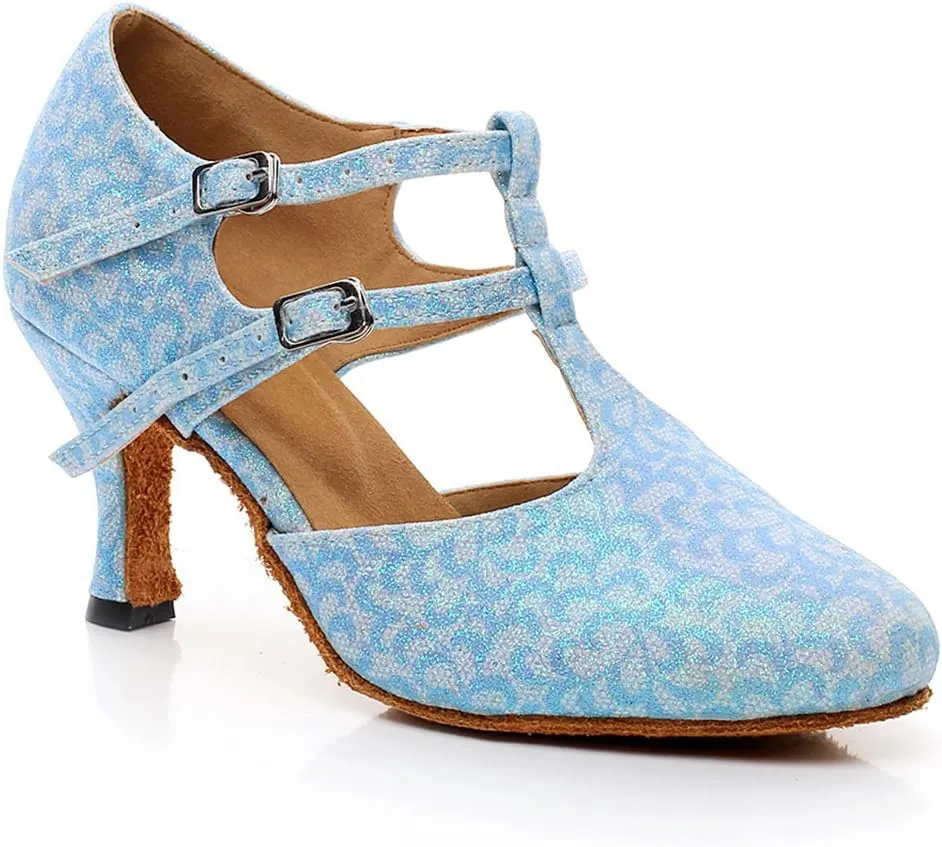 Women's Closed Toe Suede Sole Ballroom Pumps Dance Shoes with 2.7" Heel