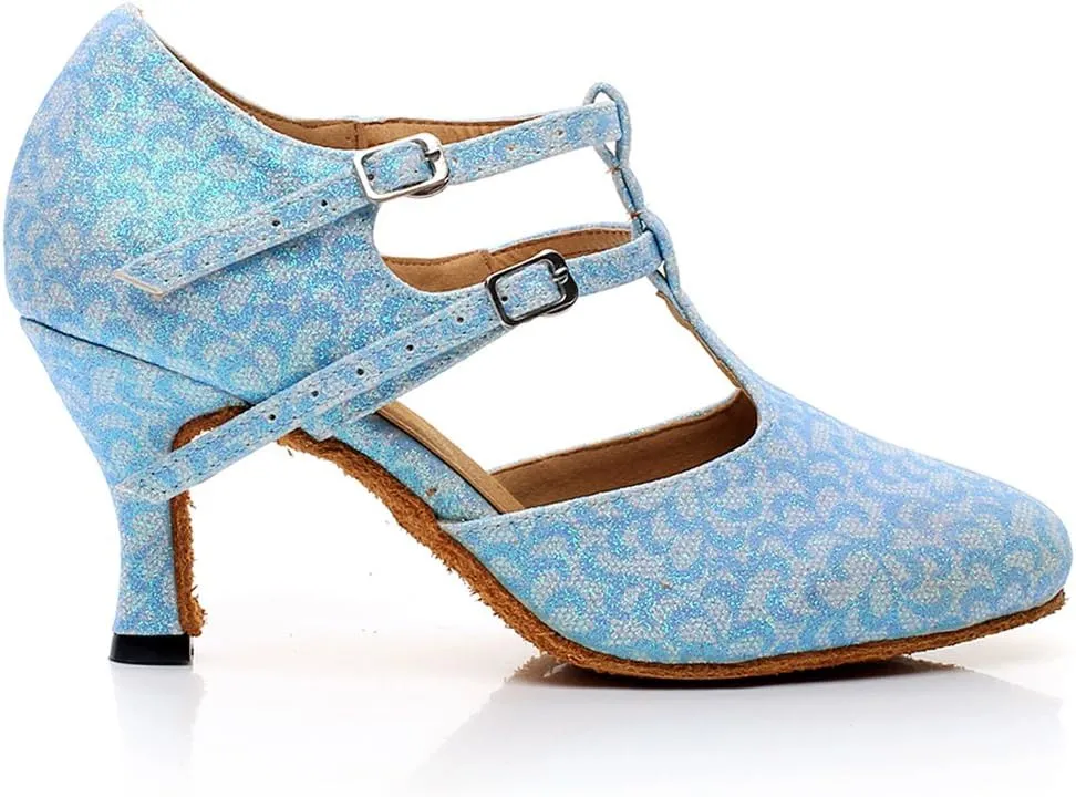 Women's Closed Toe Suede Sole Ballroom Pumps Dance Shoes with 2.7" Heel