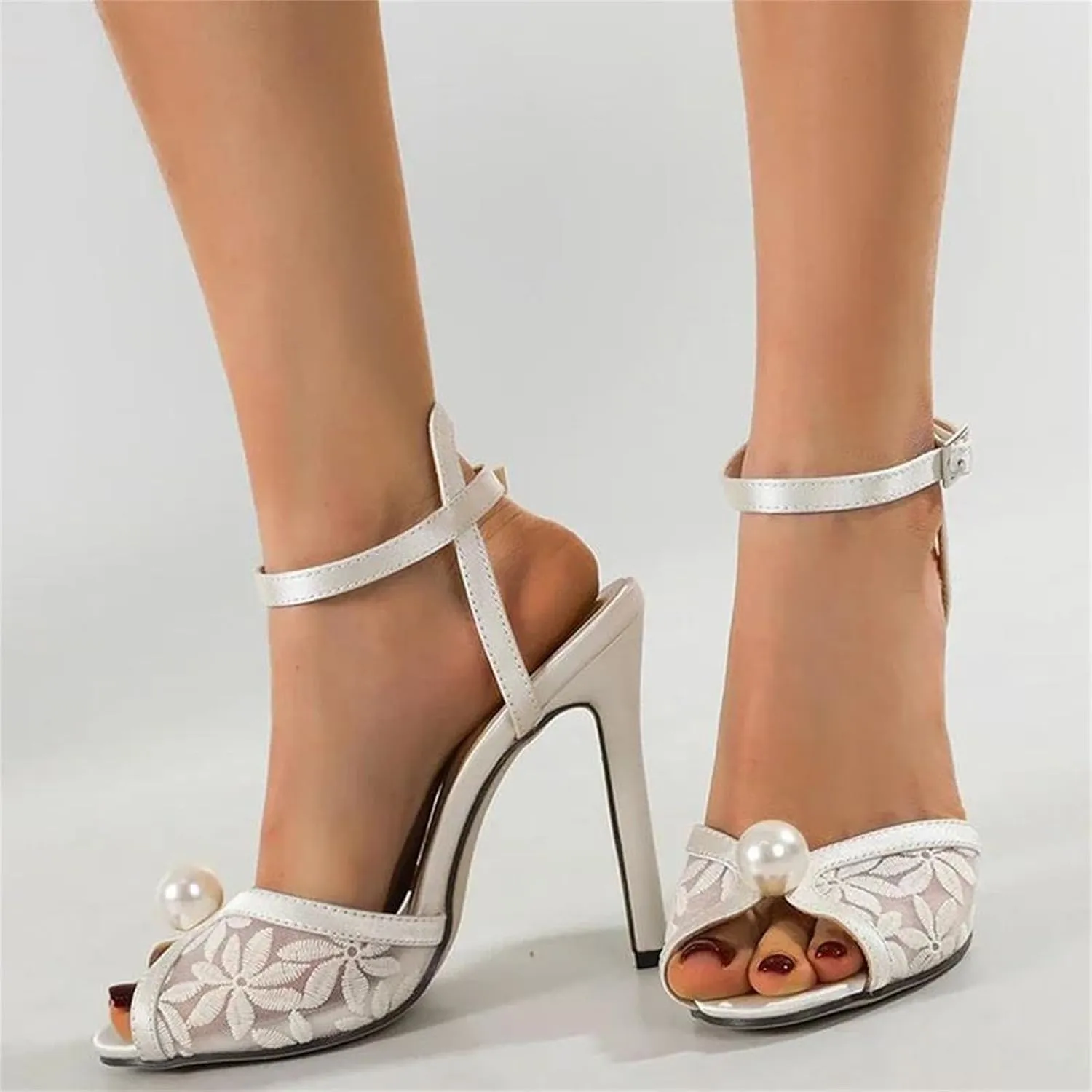 Women's Gladiator Sandals - 2025 Hollow Out Pearl Peep Toe Heels