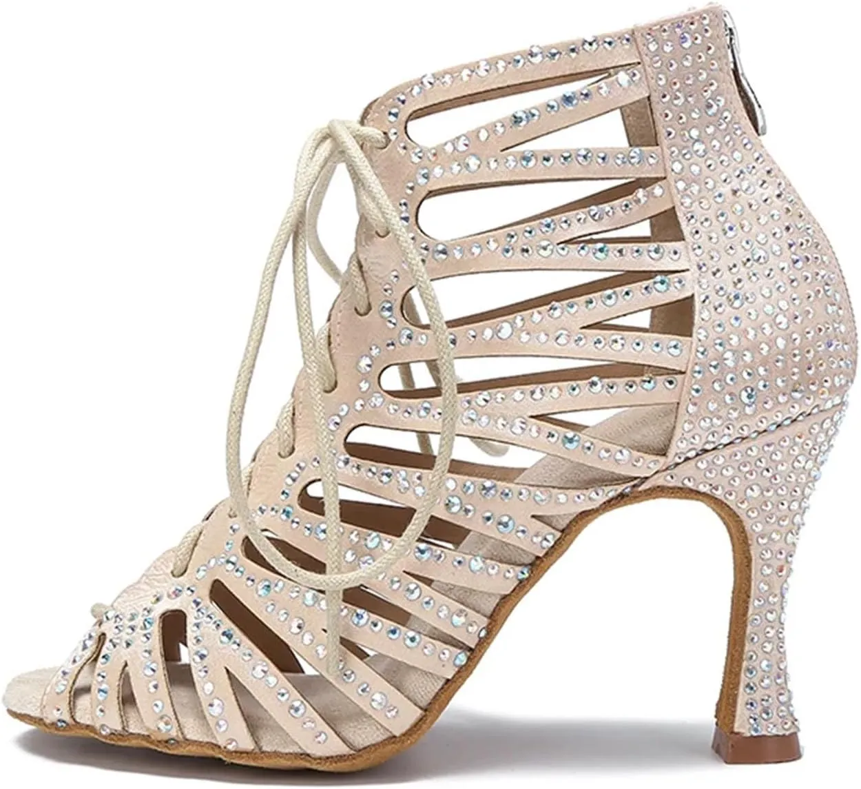 Women's Hollow Out Ballroom Dance Boots - Indoor High Heels Party Shoes, 5CM/2Inch Heel Height