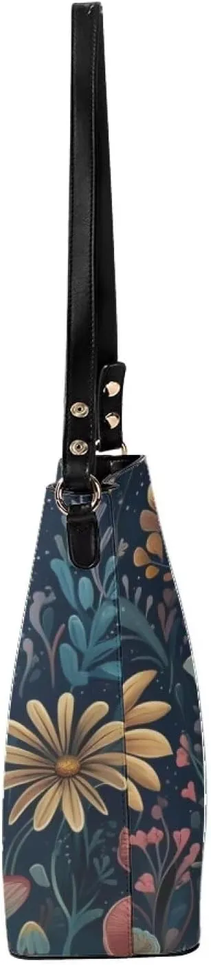 Women's Leather Handbags Designer Tote Purse Bucket Bags Oversized Large Shoulder Bag with Handle Pockets