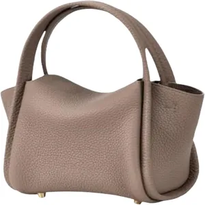 Womens Mini Cowhide Leather Bucket Bag Classic Shoulder Light Handbag Crossbody Fashion Wallet Slouchy High end Satchel