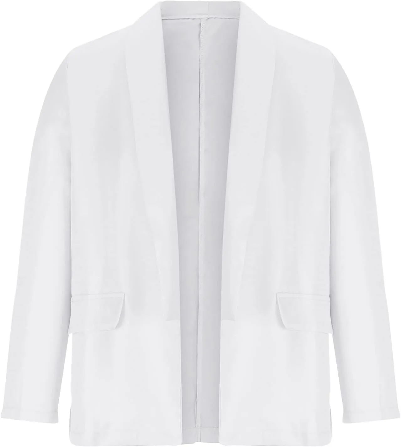 Womens Open Front Lightweight Casual Suit Jackets Fashion Long Sleeve Solid Color Business Oversized Blazer Coats