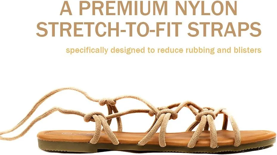 Women's Open Toe Lace Up Gladiator Flat SandalsSlip on Roman Sandals