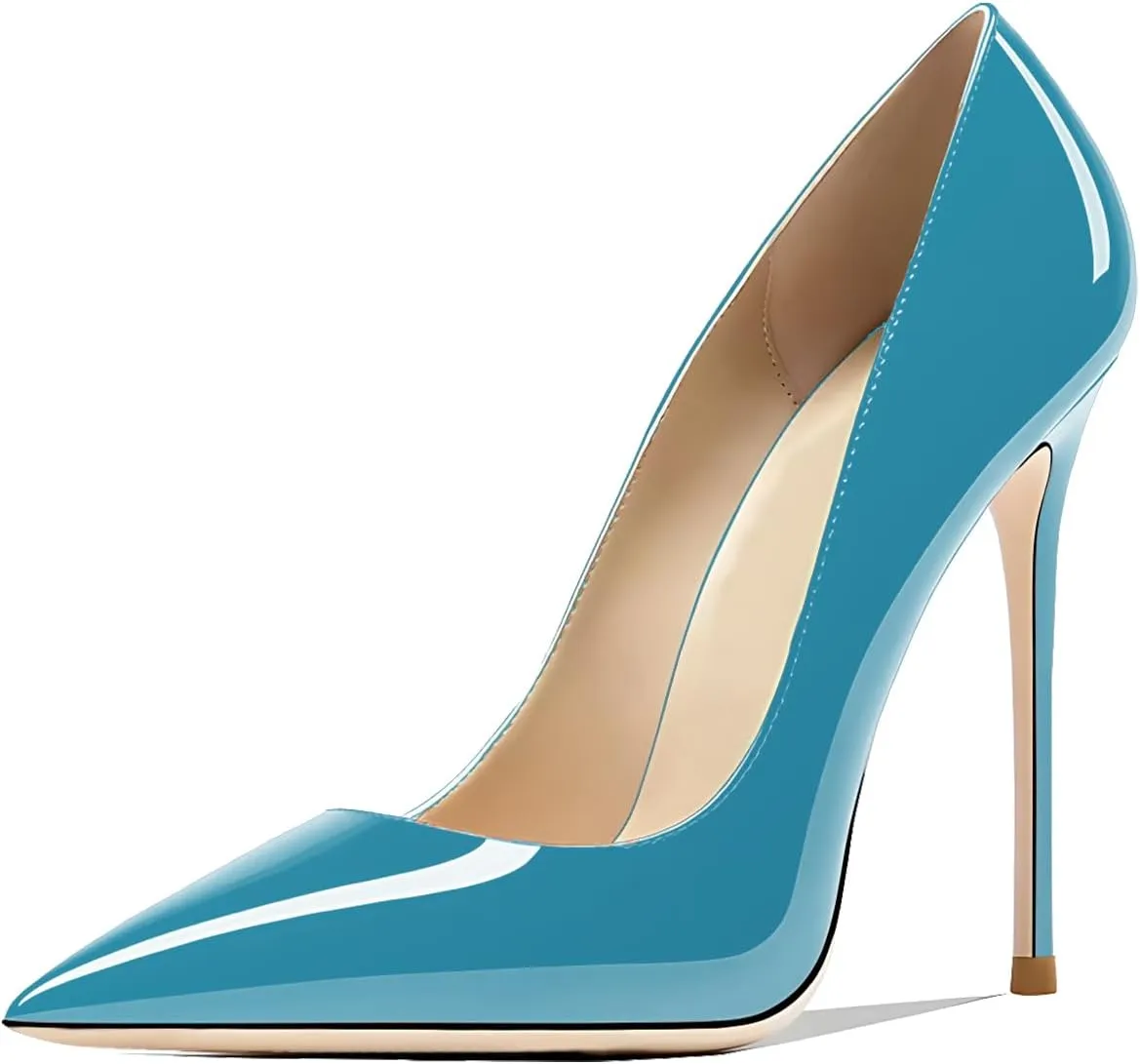 Women's Pointed Toe Shallow Stiletto Heels 4.7 Inch Pumps Wedding Party Banquet Shoes