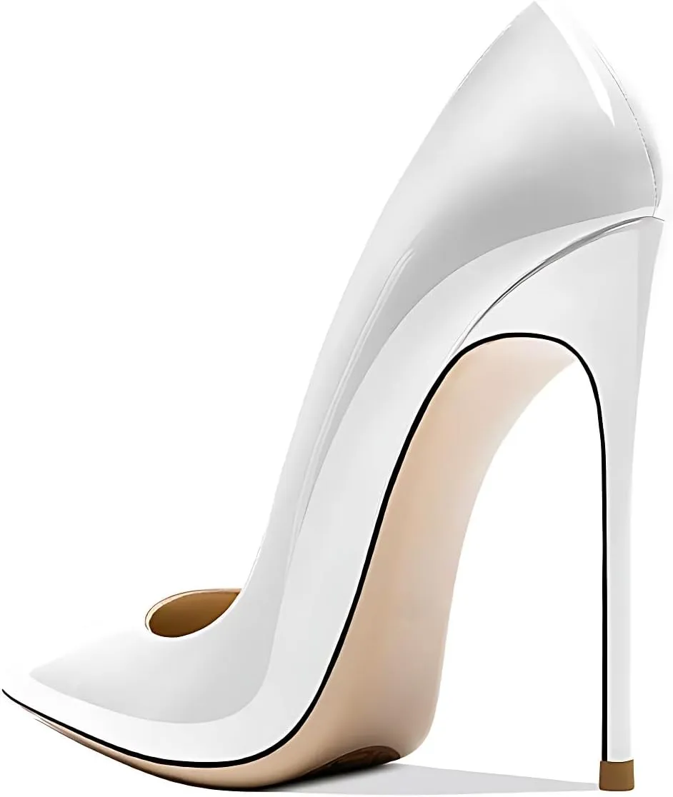 Women's Pointed Toe Shallow Stiletto Heels 4.7 Inch Pumps Wedding Party Banquet Shoes