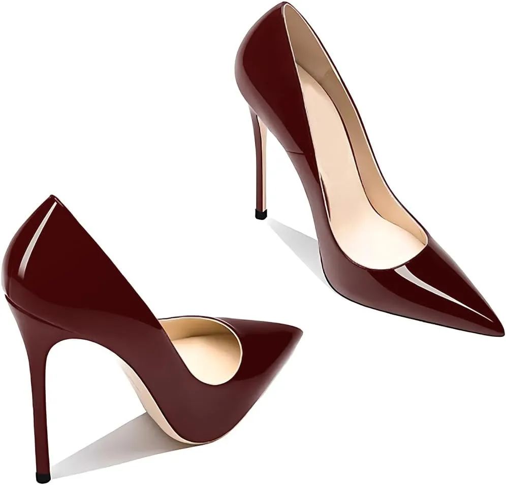Women's Pointed Toe Shallow Stiletto Heels 4.7 Inch Pumps Wedding Party Banquet Shoes