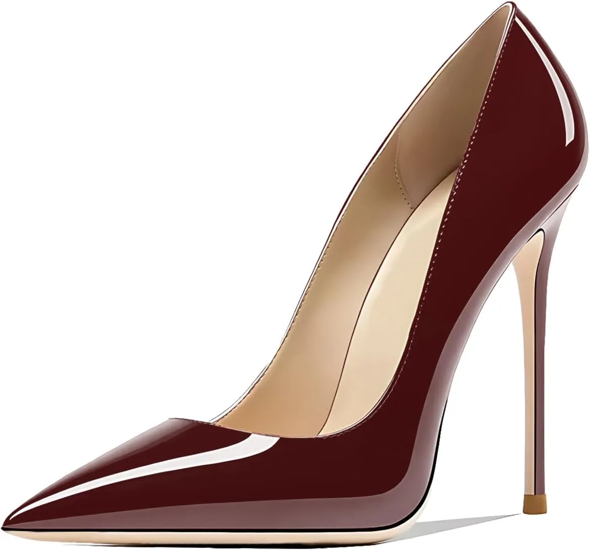 Women's Pointed Toe Shallow Stiletto Heels 4.7 Inch Pumps Wedding Party Banquet Shoes