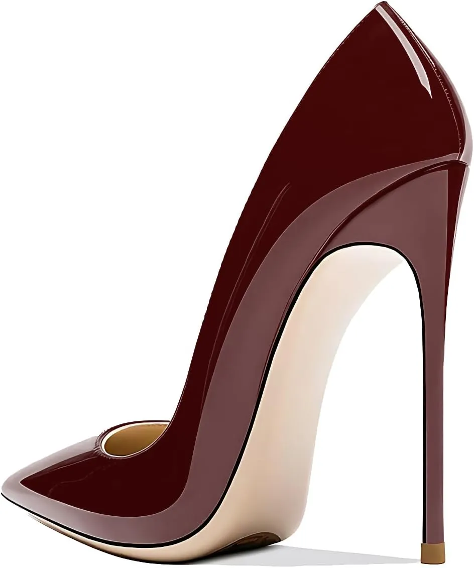 Women's Pointed Toe Shallow Stiletto Heels 4.7 Inch Pumps Wedding Party Banquet Shoes