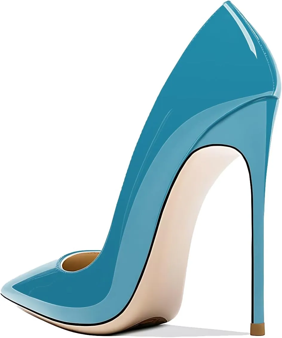 Women's Pointed Toe Shallow Stiletto Heels 4.7 Inch Pumps Wedding Party Banquet Shoes