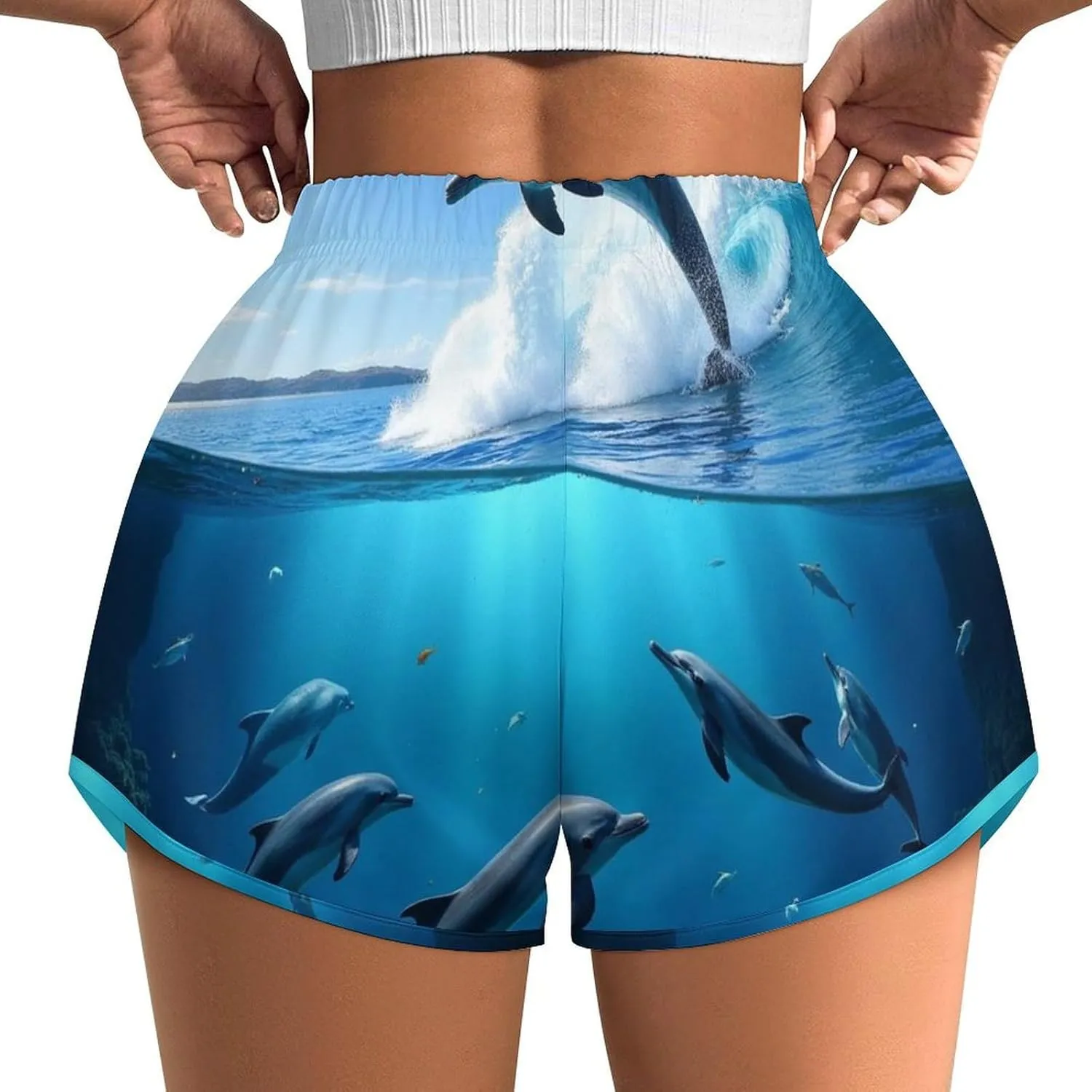 Women's Running Shorts Elastic Workout Athletic Gym Yoga Shorts