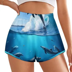 Women's Running Shorts Elastic Workout Athletic Gym Yoga Shorts