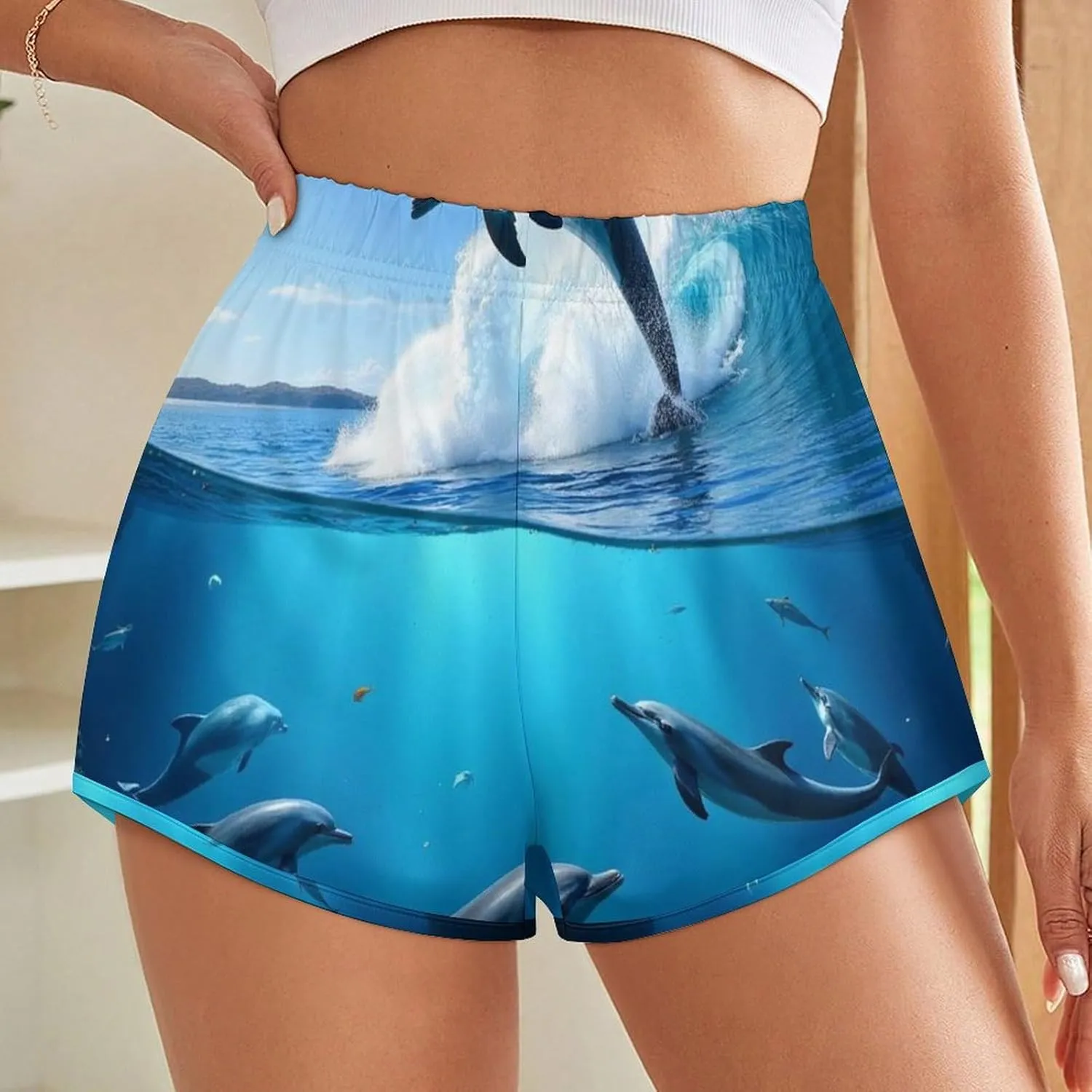 Women's Running Shorts Elastic Workout Athletic Gym Yoga Shorts