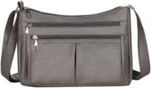 Women's Trendy Purses Vegan Leather Hobo Handbags Small Quilted Crossbody Bags for Women Womens Shoulder Purse(Grey)