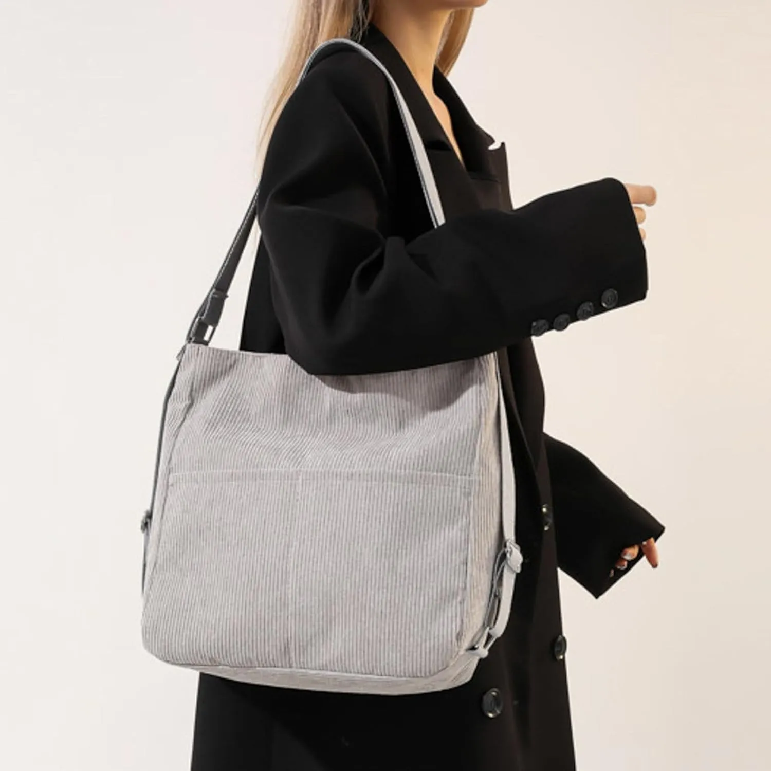 Women's Trendy Purses Vegan Leather Hobo Handbags Women's Shoulder Bags Tote Satchel Hobo Travel Bag with Zipper(Grey)