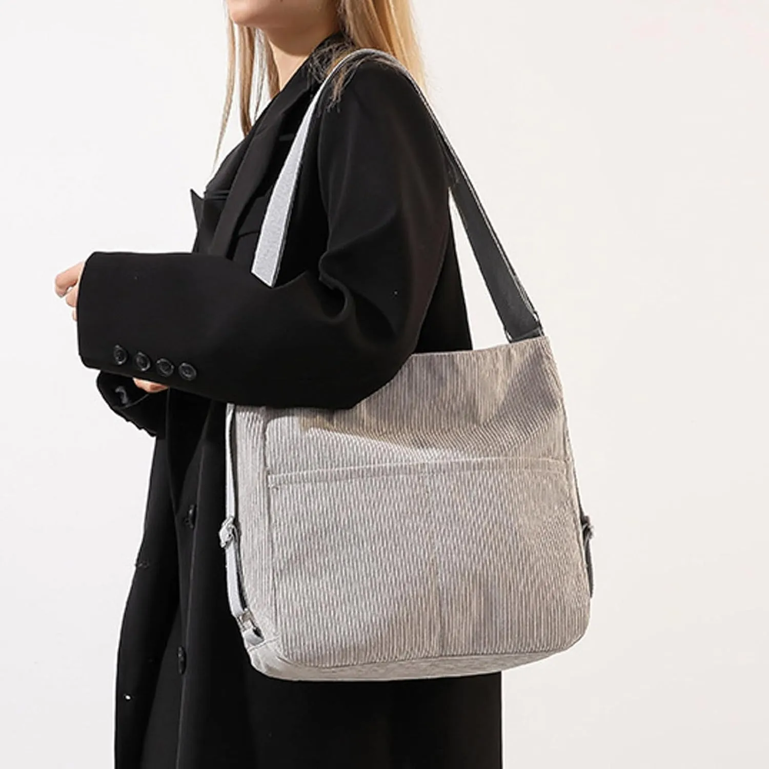 Women's Trendy Purses Vegan Leather Hobo Handbags Women's Shoulder Bags Tote Satchel Hobo Travel Bag with Zipper(Grey)