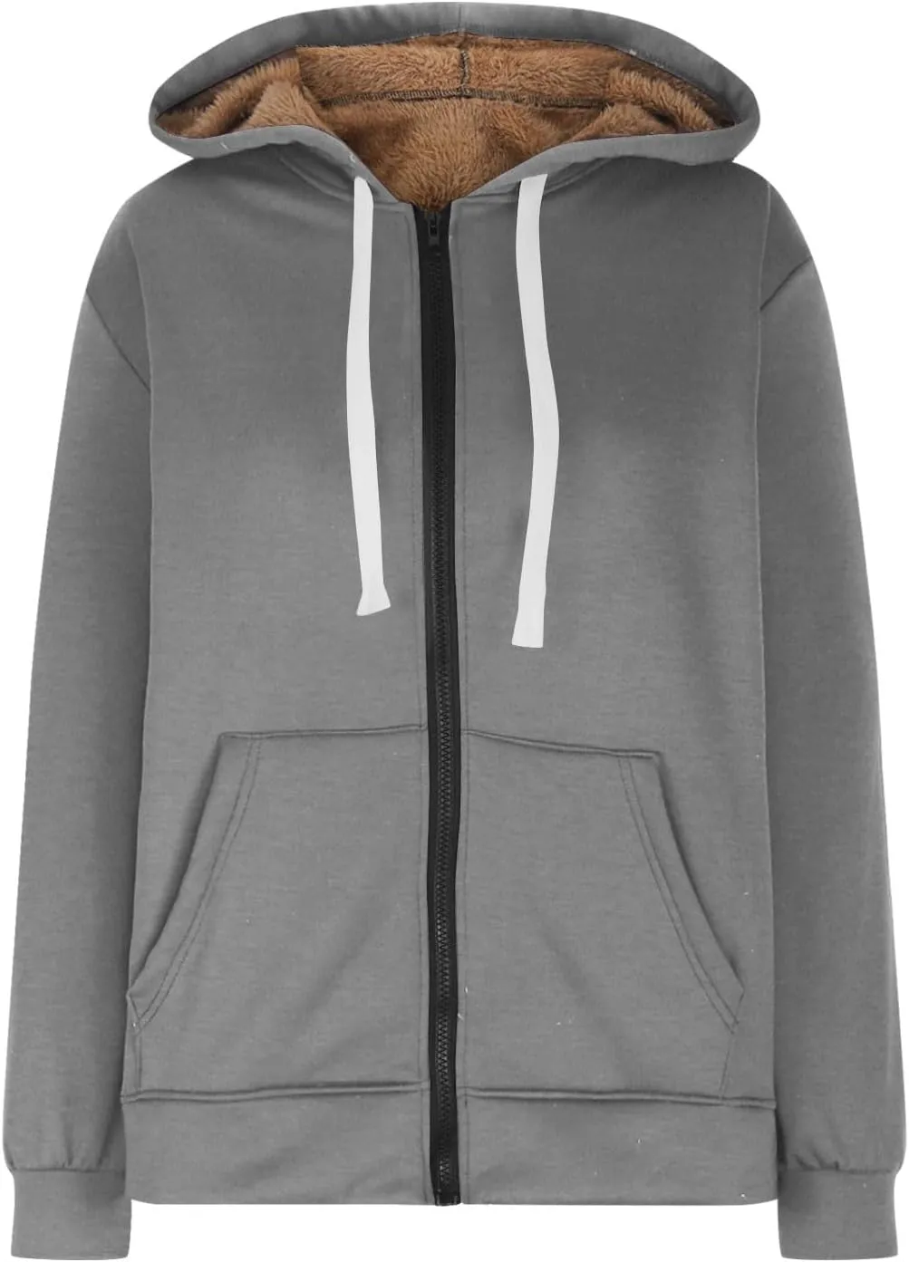 Womens Zipper Hoodies Warm Fleece Zip Jackets for Women Full Zip Up Sweatshirts Hoodie, Fleece Lined Jacket, Winter