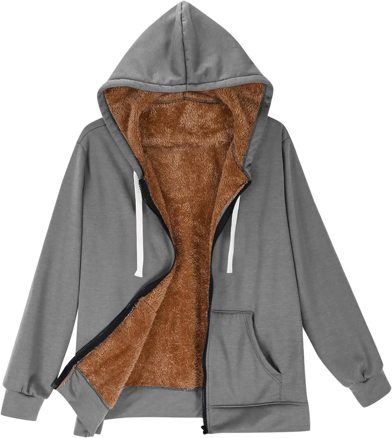 Womens Zipper Hoodies Warm Fleece Zip Jackets for Women Full Zip Up Sweatshirts Hoodie, Fleece Lined Jacket, Winter