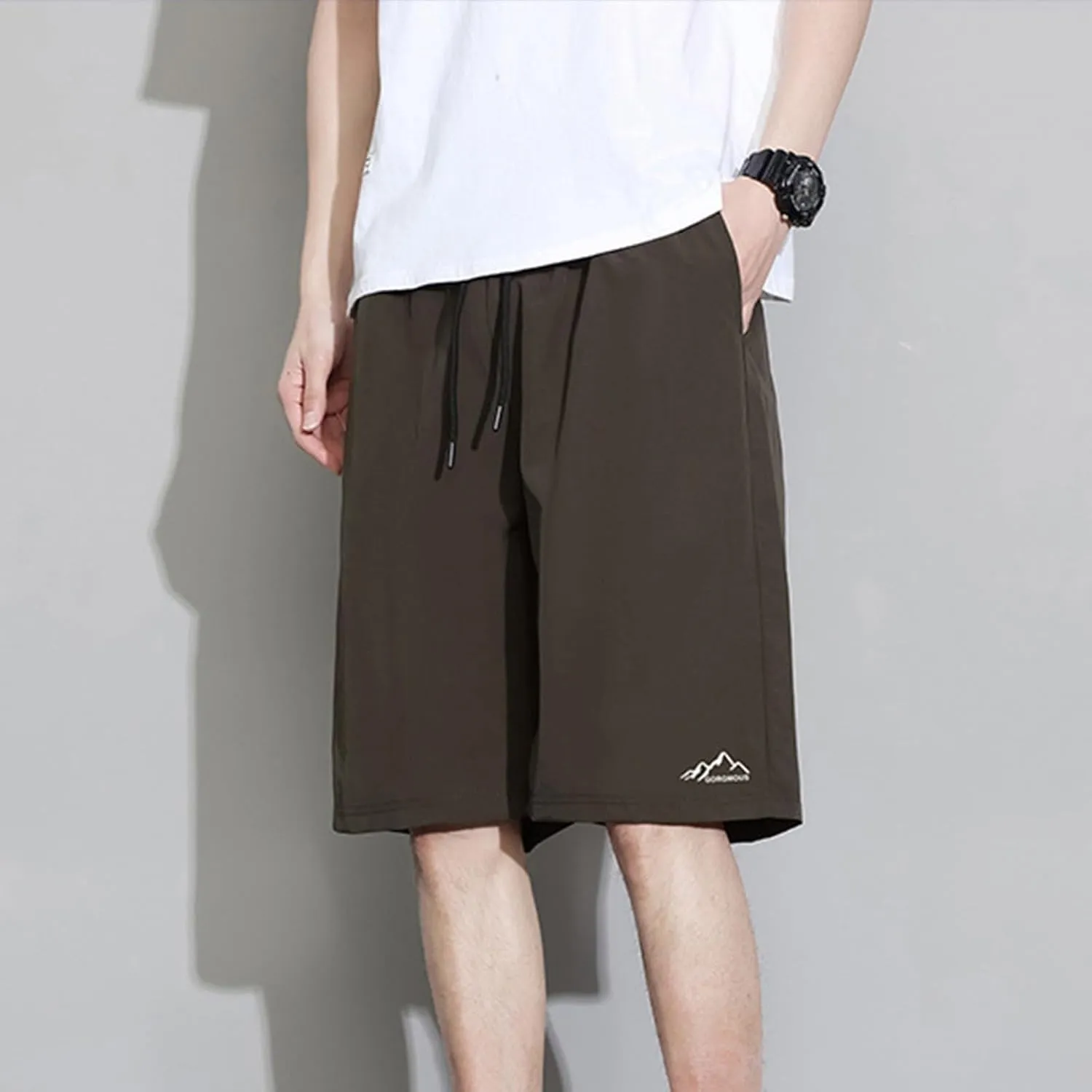 Workout Running Shorts for Men Elastic Waist Drawstring Lightweight Gym Shorts Looes Jogging Shorts with Pockets