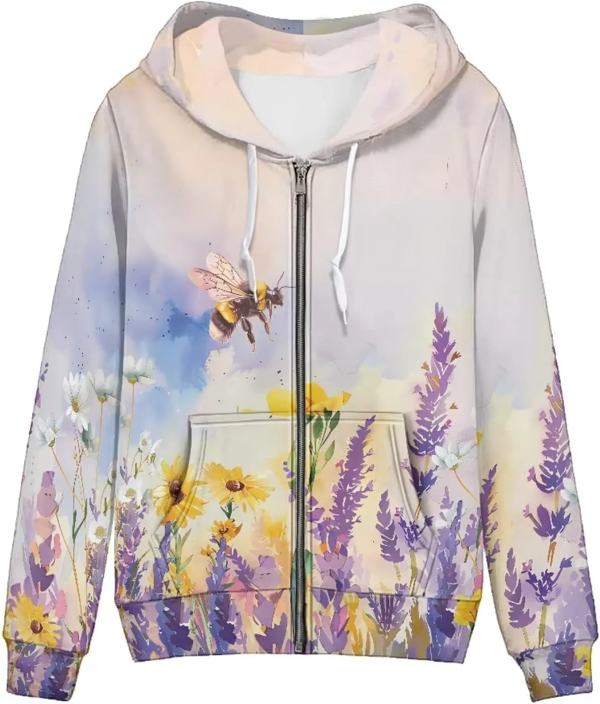 Xoenoiee 3d Print Women Zip Up Hoodies Sweatshirt Jacket Long Sleeve Shirts Streetwear Pullover Tops With Pocket