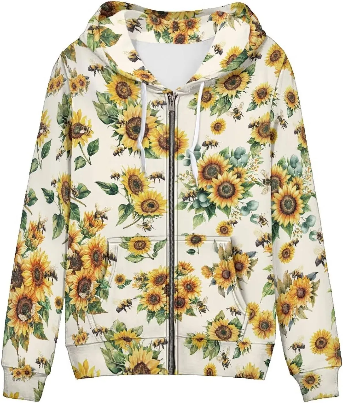 Xoenoiee 3d Print Women Zip Up Hoodies Sweatshirt Jacket Long Sleeve Shirts Streetwear Pullover Tops With Pocket