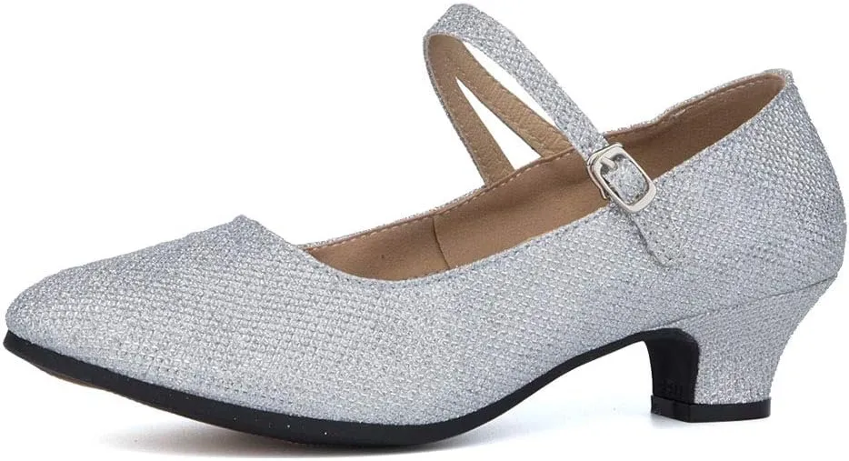 YKXLM Latin Ballroom Dance Shoes Closed Toe Dance Pumps Character Party Prom Dancing Pump,DY116