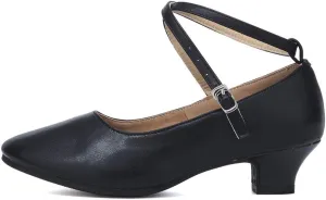 YKXLM Leather Closed Toe Ballroom Dance Shoes Women Character Shoes Dance Pumps,DYZPHRD